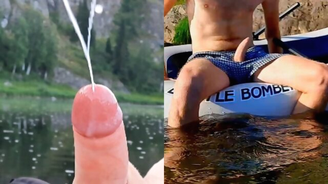 amateur (gay) masturbation (gay) Straight guy cums powerfully while rafting down the river outdoor (gay)