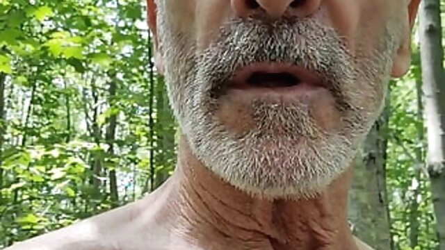 amateur (gay) blowjob (gay) Daddy take a walk in the Wood, stroking his dick, and have his balls bouncing in the outdoors daddy (gay)
